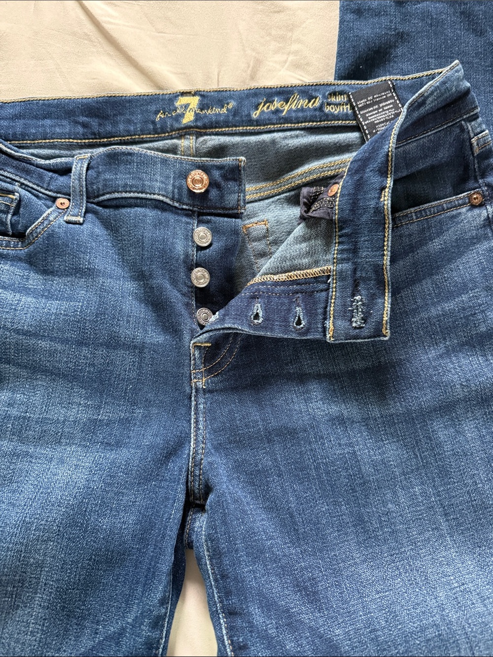 7 For All Mankind Women’s Dark Blue Skinny Jeans - Picture 6 of 6